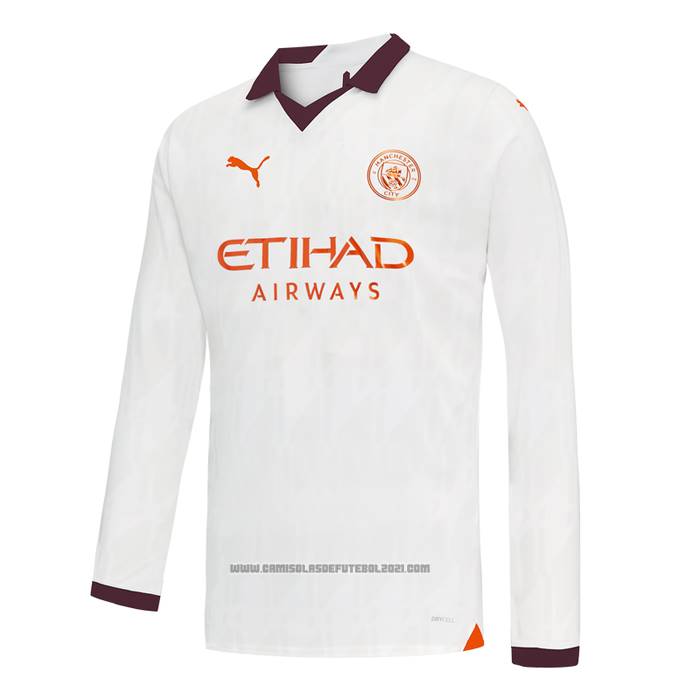Camisola Manchester City 2º Manga Comprida 2023-2024